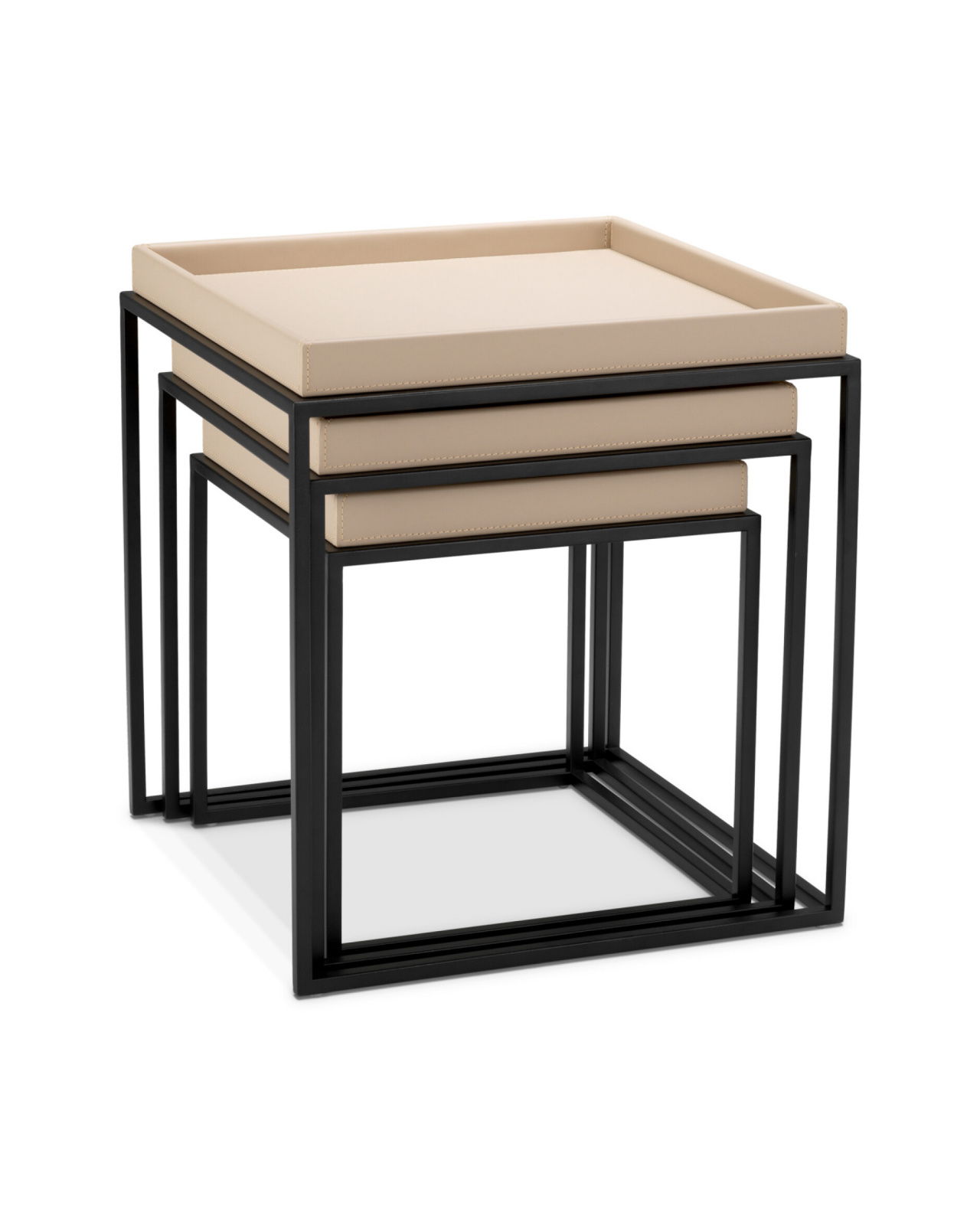 Léonard sidobord ljusbrun 3-set