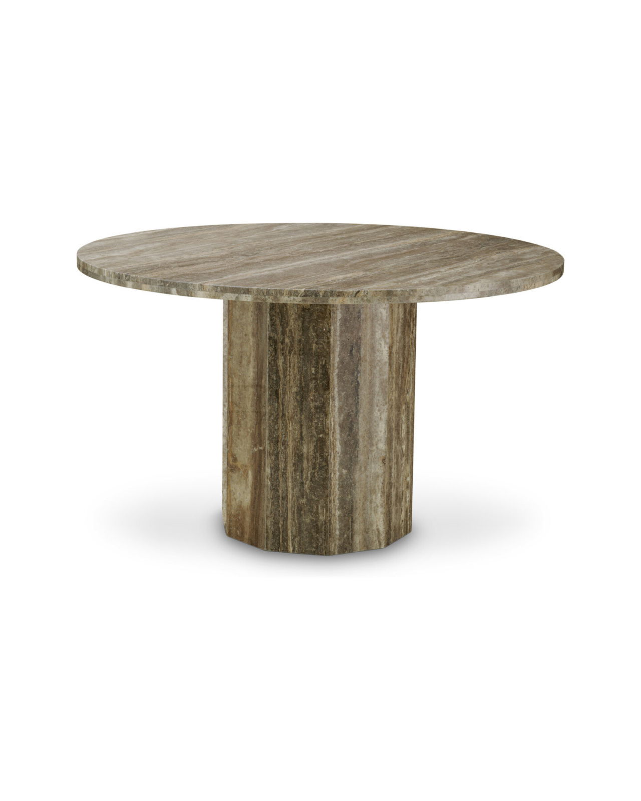 Florence Dining Table Silver Travertine
