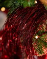 Lametta Glitter Ornament Burgundy