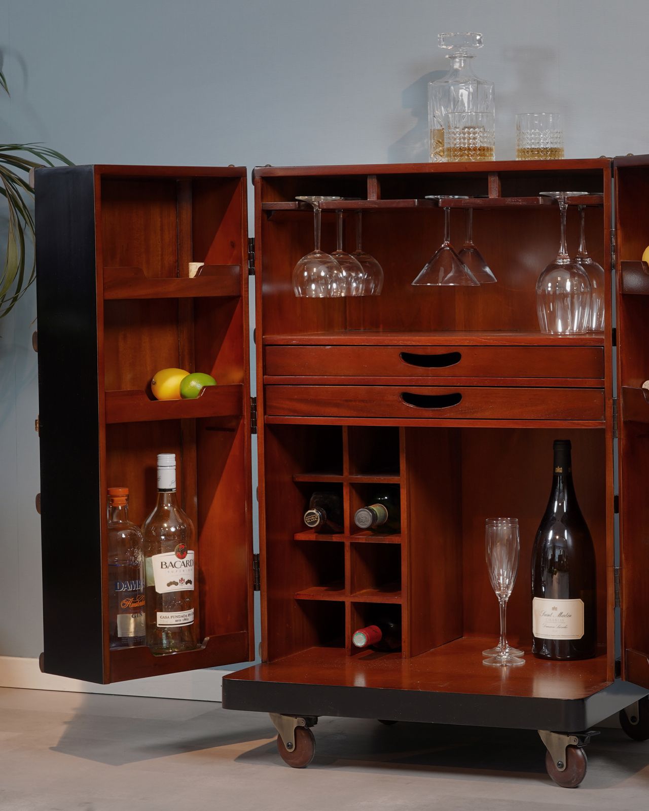 Polo Club bar cabinet black