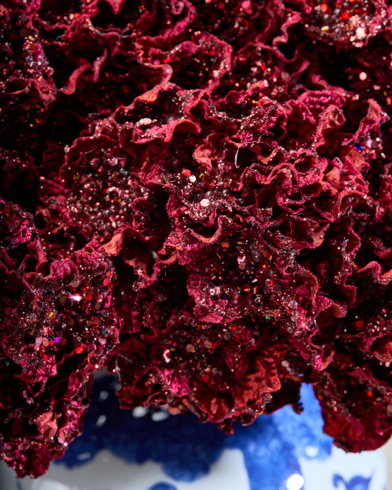 Hortensia dekorasjonskvist vinrød
