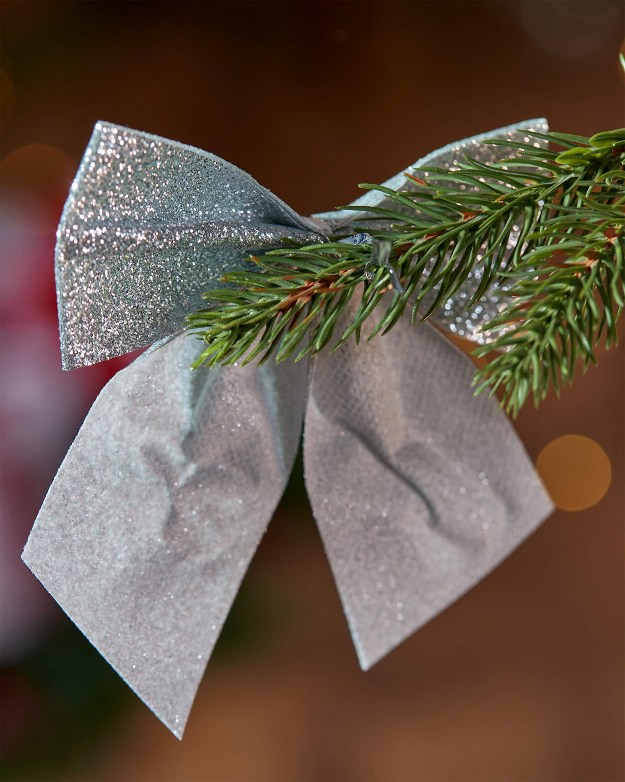 Vivienne rosett juldekoration silver 6-pack