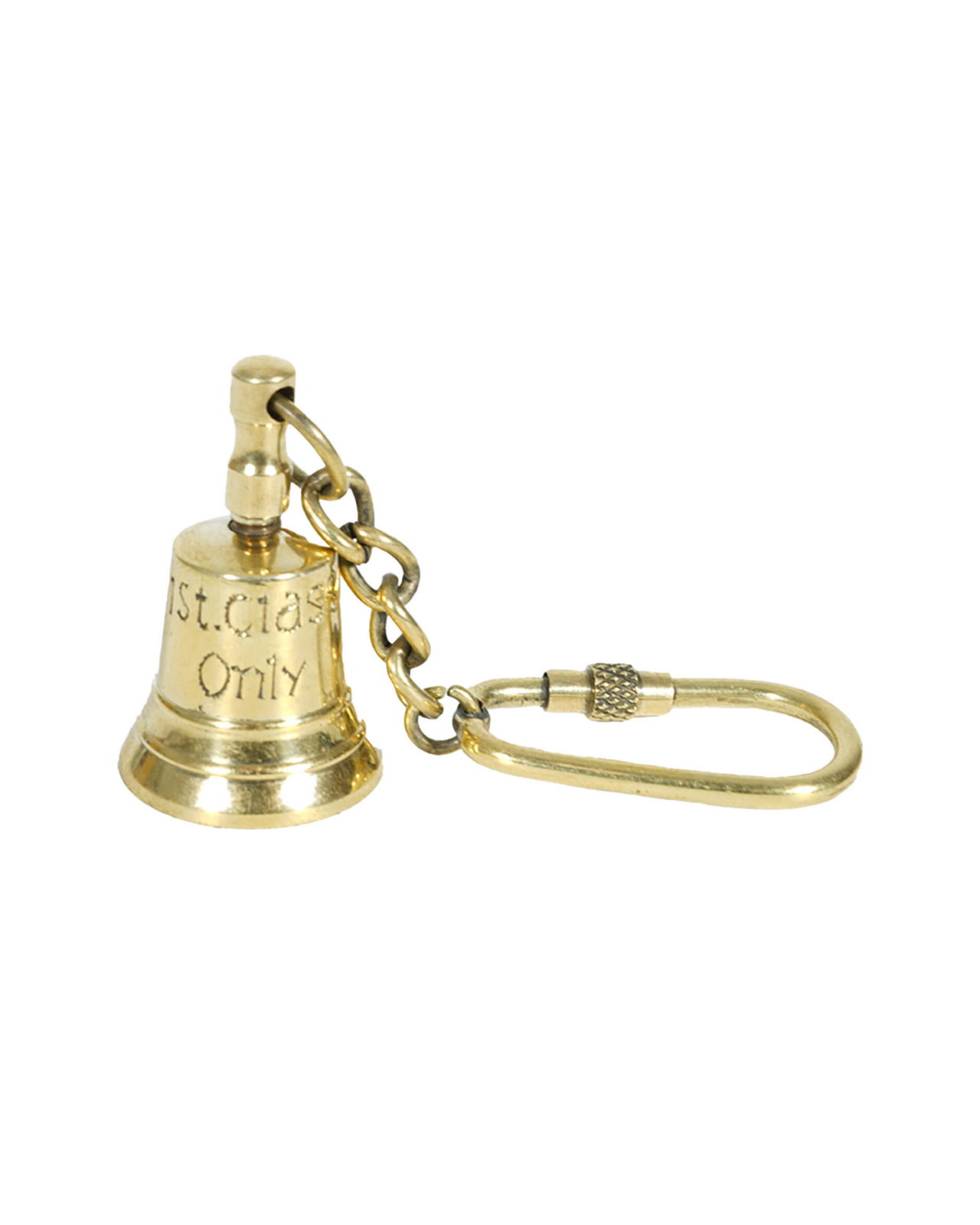 1st Class Bell Keychain Brass