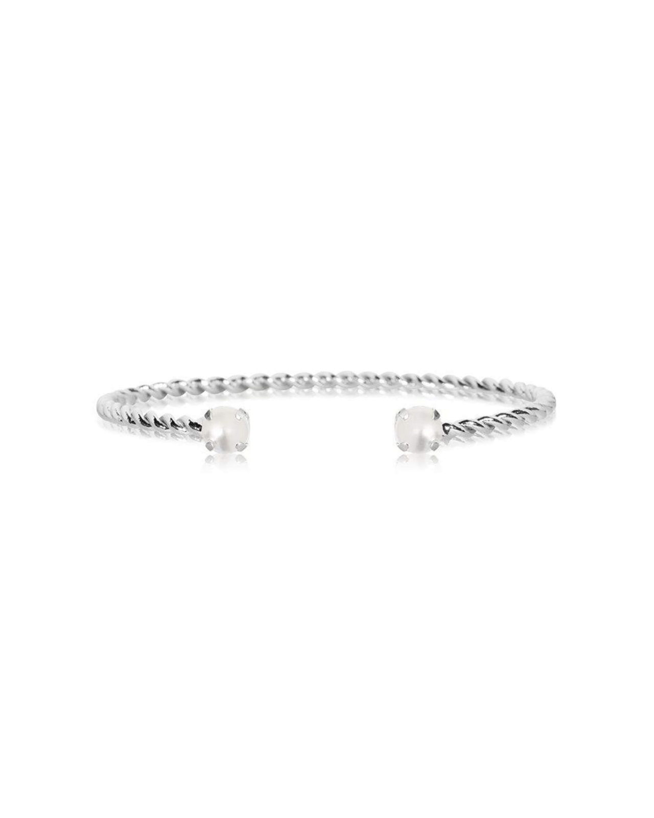 Mini Twisted armbånd pearl rhodium