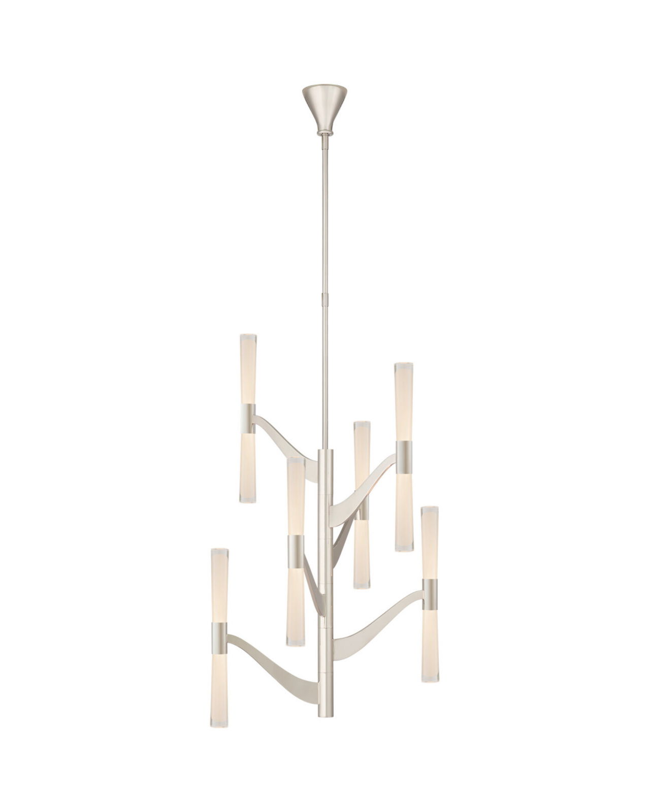 Brenta Tall Chandelier Polished Nickel Medium