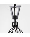 Darlana Large Wrapped Ring Chandelier Aged Iron and Rattan