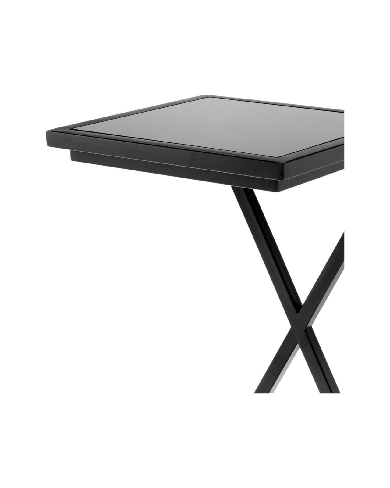 Cross Side Table Gun Metal