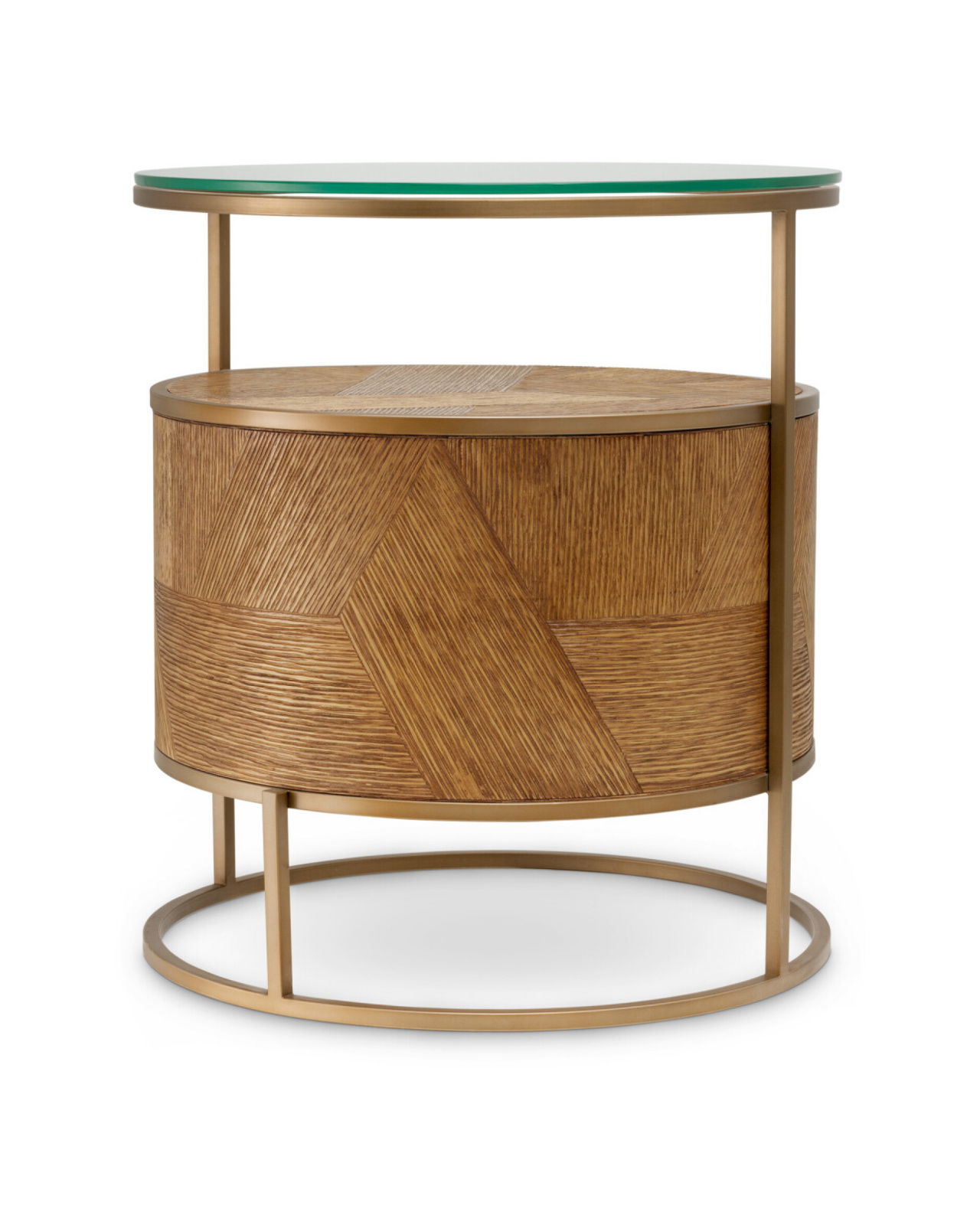 Velutto Side Table Oak Veneer Brass