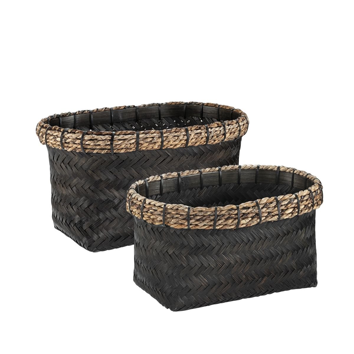 Davao storage baskets rectangle black 2-set