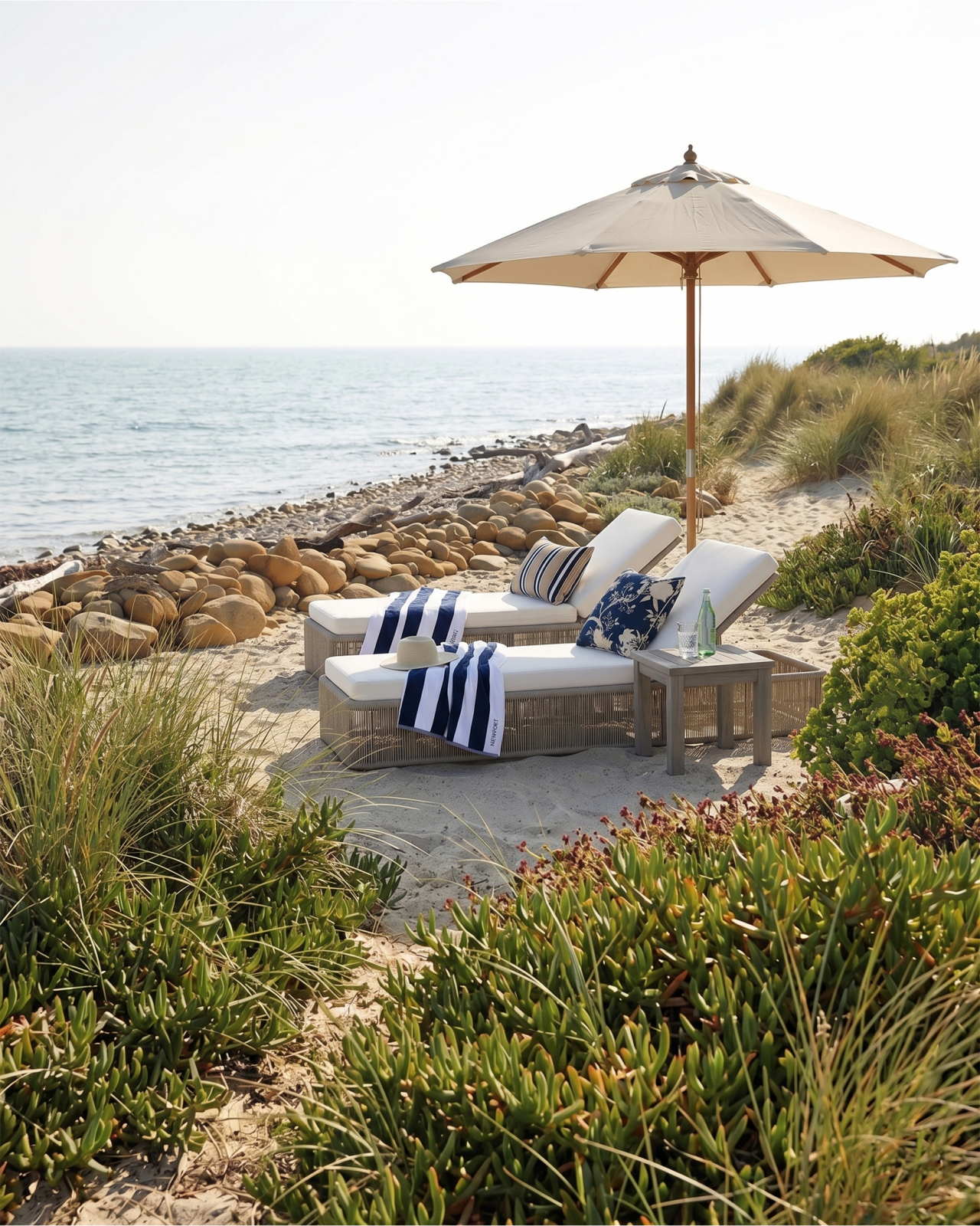 Los Cabos solsäng med Vintage Sidobord