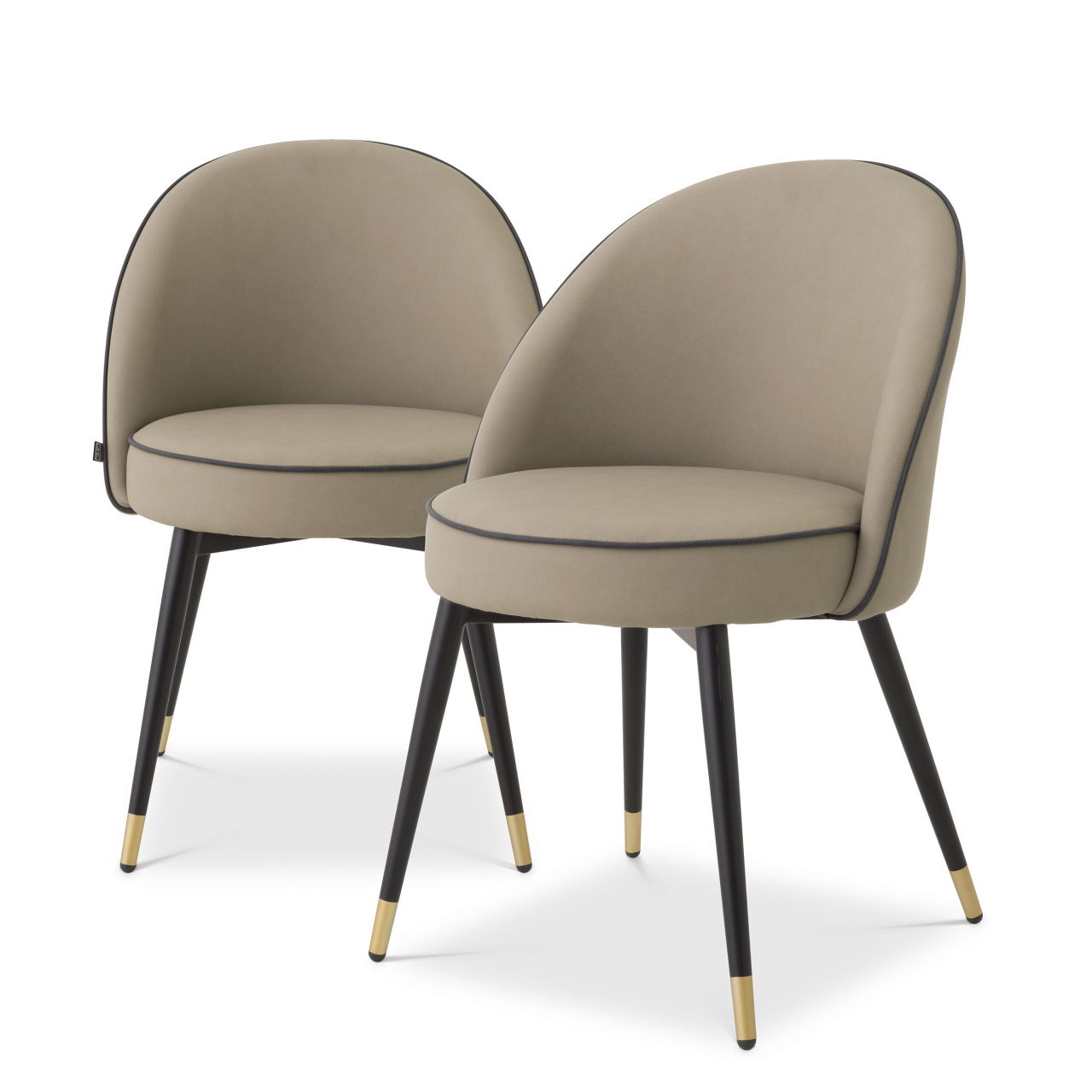 Cooper Dining Chair Faux Leather Beige Set of 2