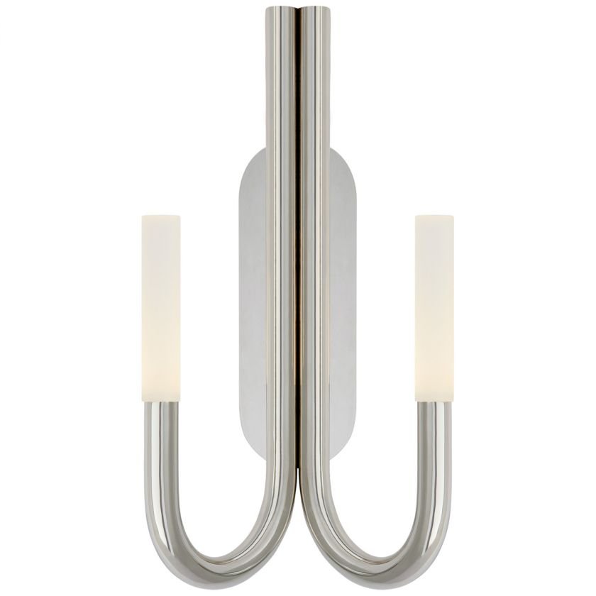 Rousseau Double Wall Sconce Polished Nickel