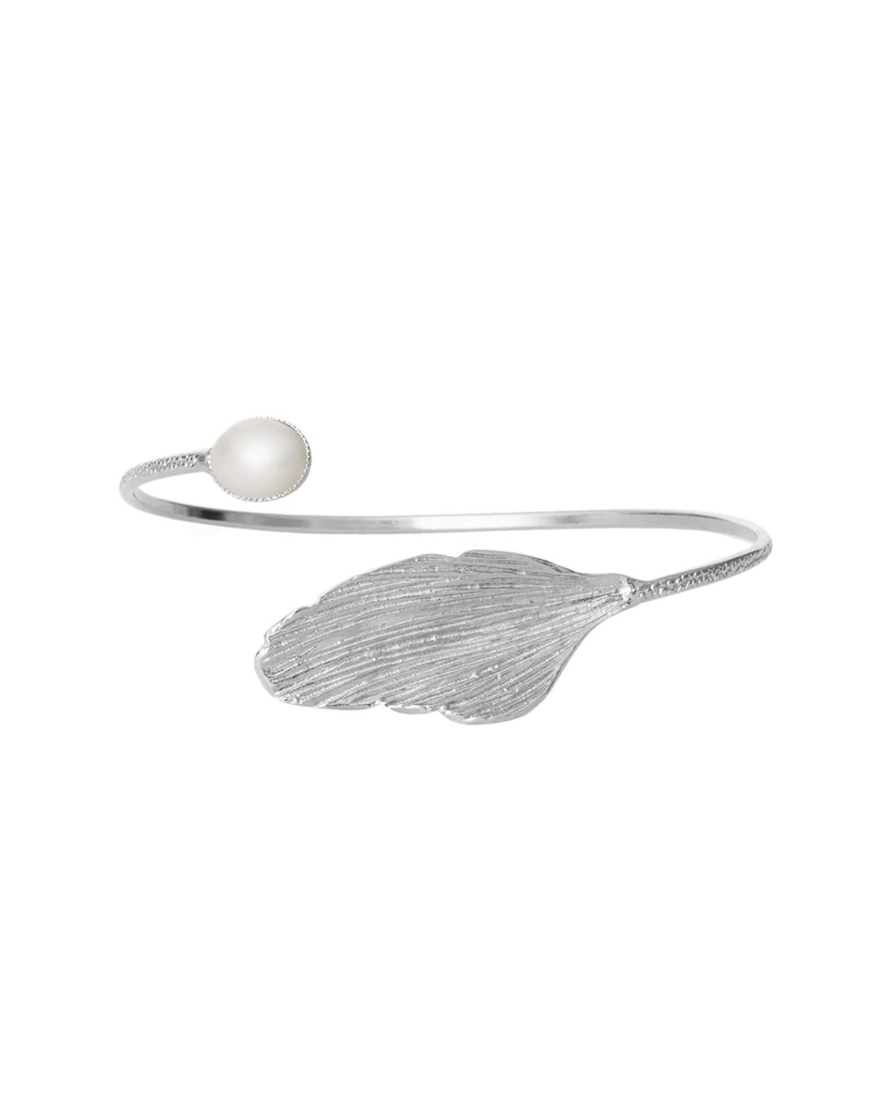 Golden Leaf bracelet pearl rhodium