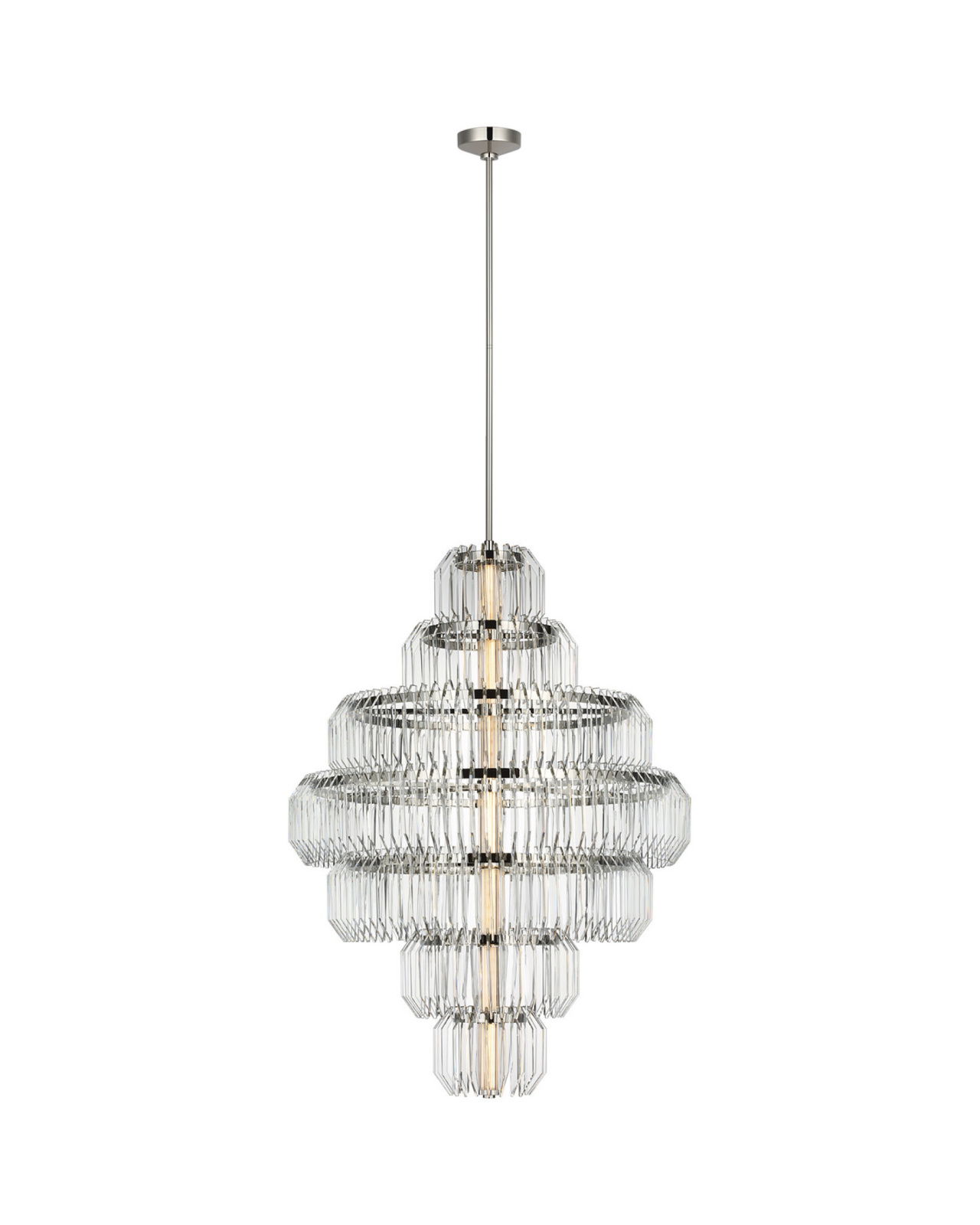 Killarney 32" Layered Chandelier Nickel/Clear Crystal