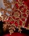 Weston sneeuwvlok kerstdecoratie goud/rood