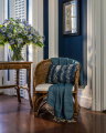 Barnacle Stripe cushion cover, dark blue