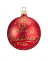 Lux Merry Christmas kerstbal rood/gold 2024