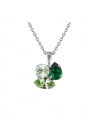 Ana halskæde majestic green combo rhodium
