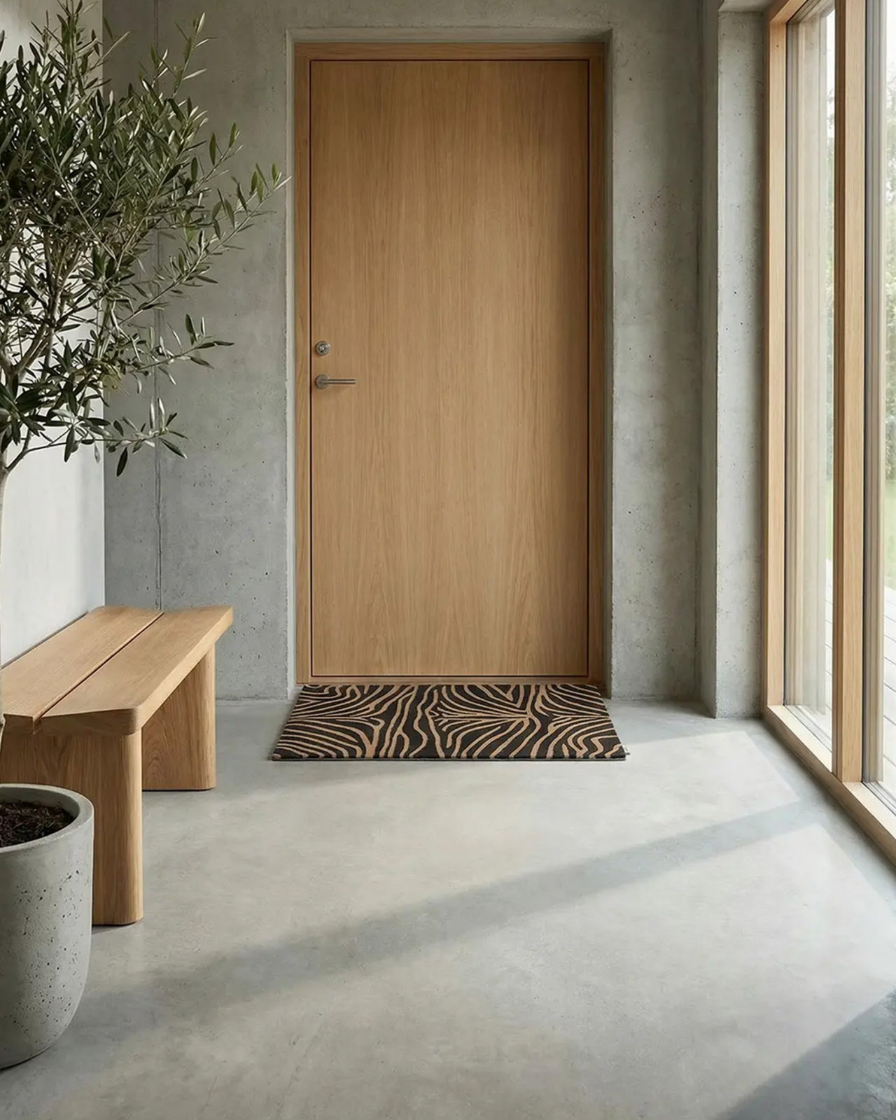 Zebra Doormat charcoal