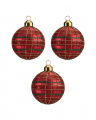 Holly kerstbal rood 3-pack