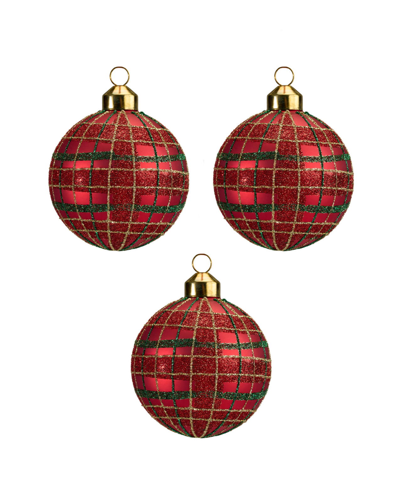 Holly Weihnachtskugel 3er-Pack 8cm