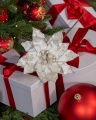 Poinsettia Decorative Branch White