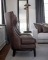 Reed leather armchair chocolate brown