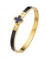 Bangle CZ Clover Bracelet Black