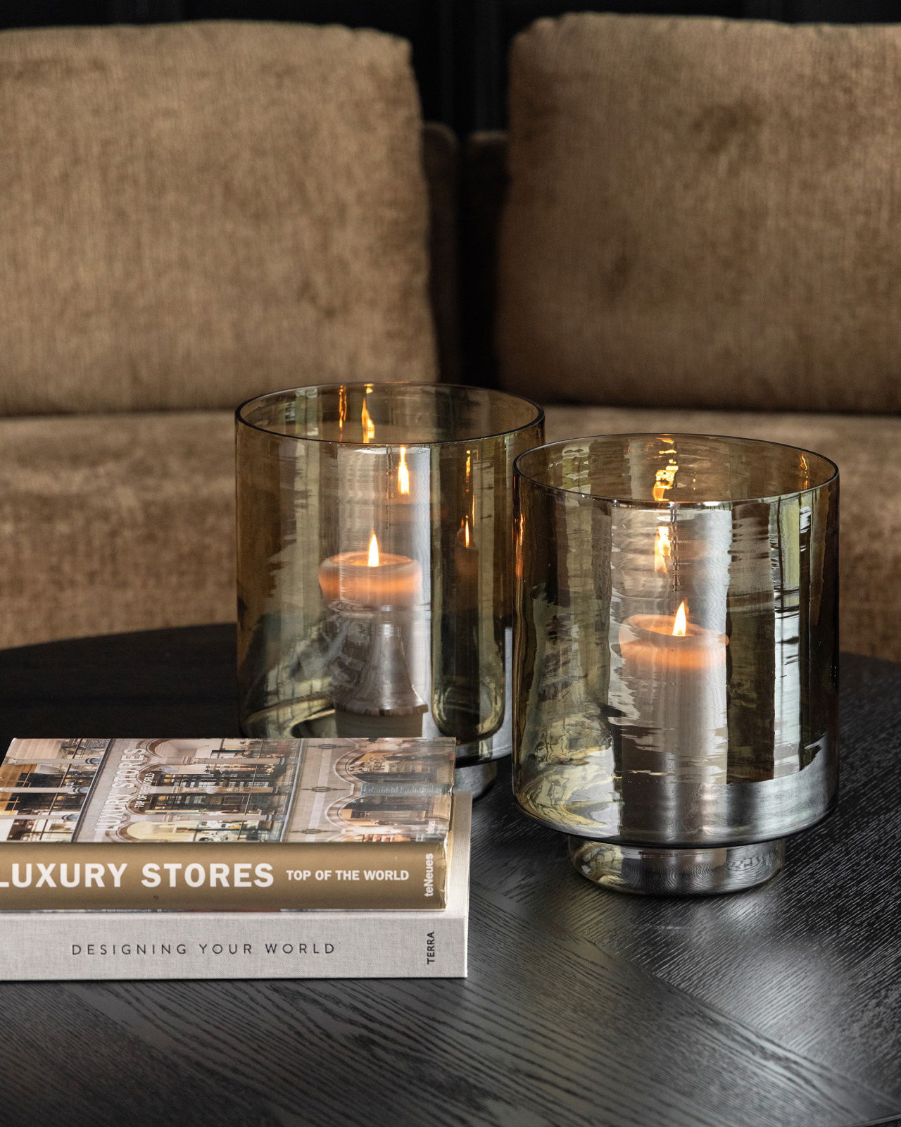 Reef Candle Holder Smoke Brown