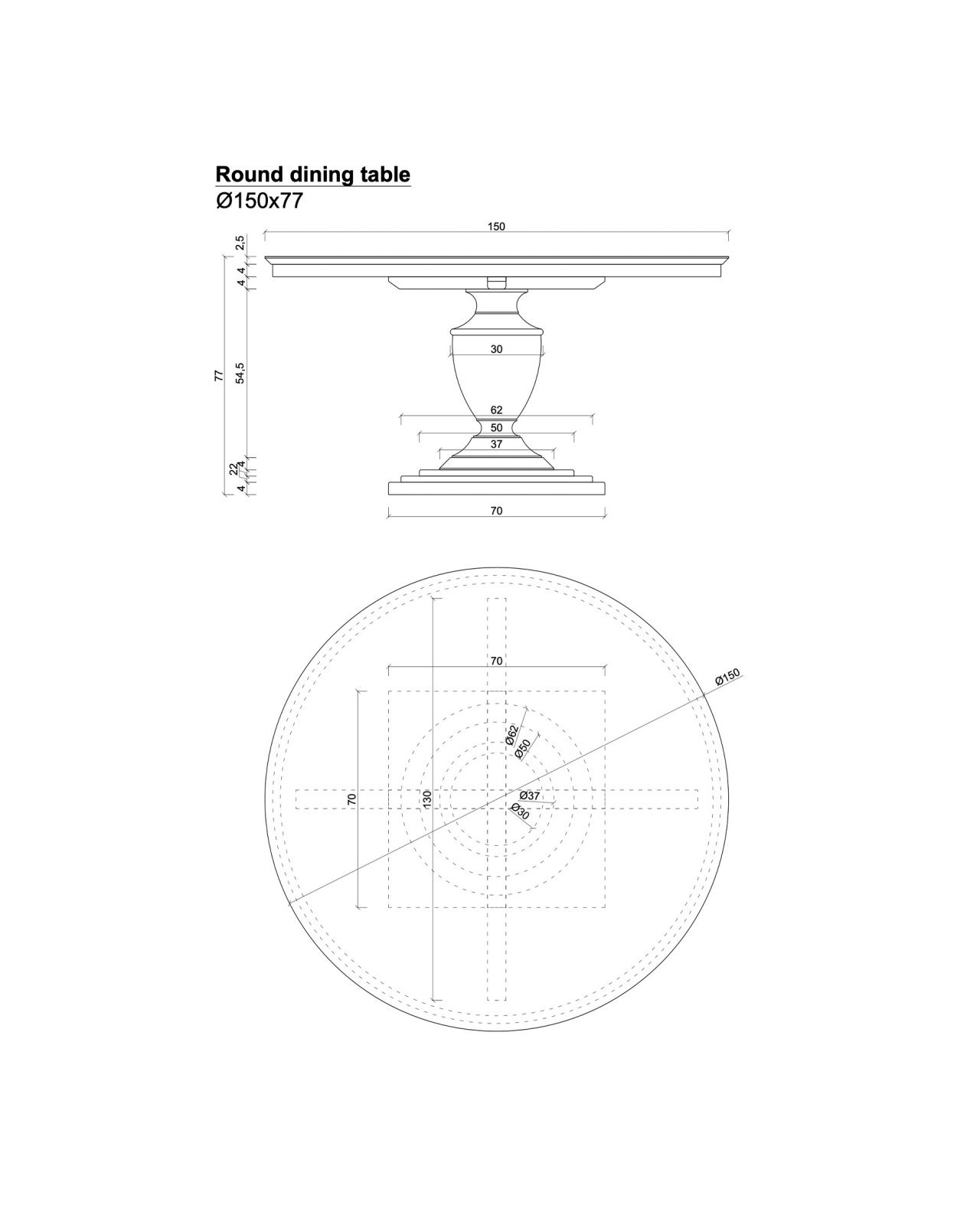 Bates-ruokapöytä, Modern Black