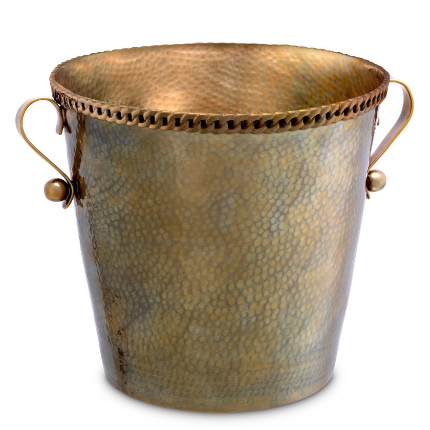 Mottahedeh Brass Wine Cooler, Ca. 1980s, H 9.25'' Dia. 14'' sold at auction  on 19th May