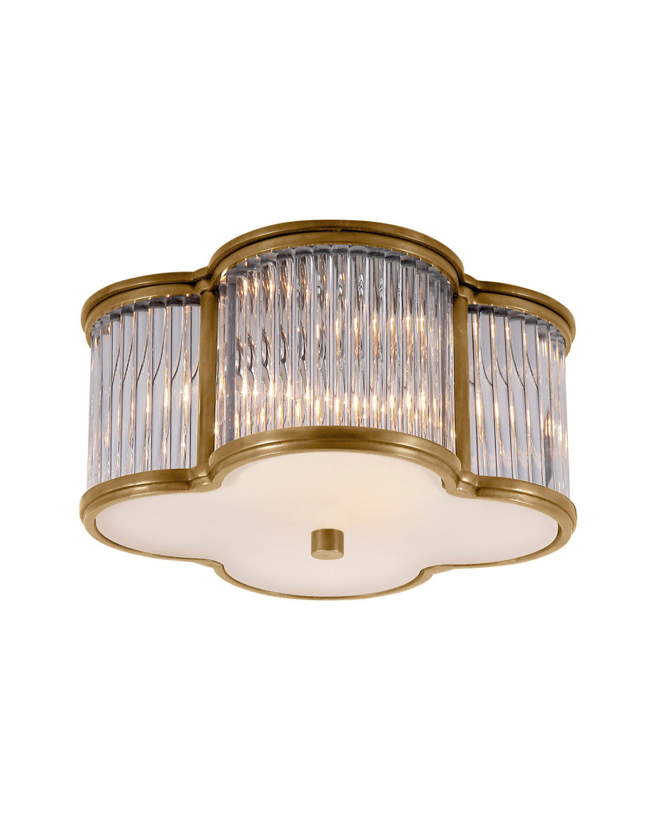 Basil Flush Mount Natural Brass Small