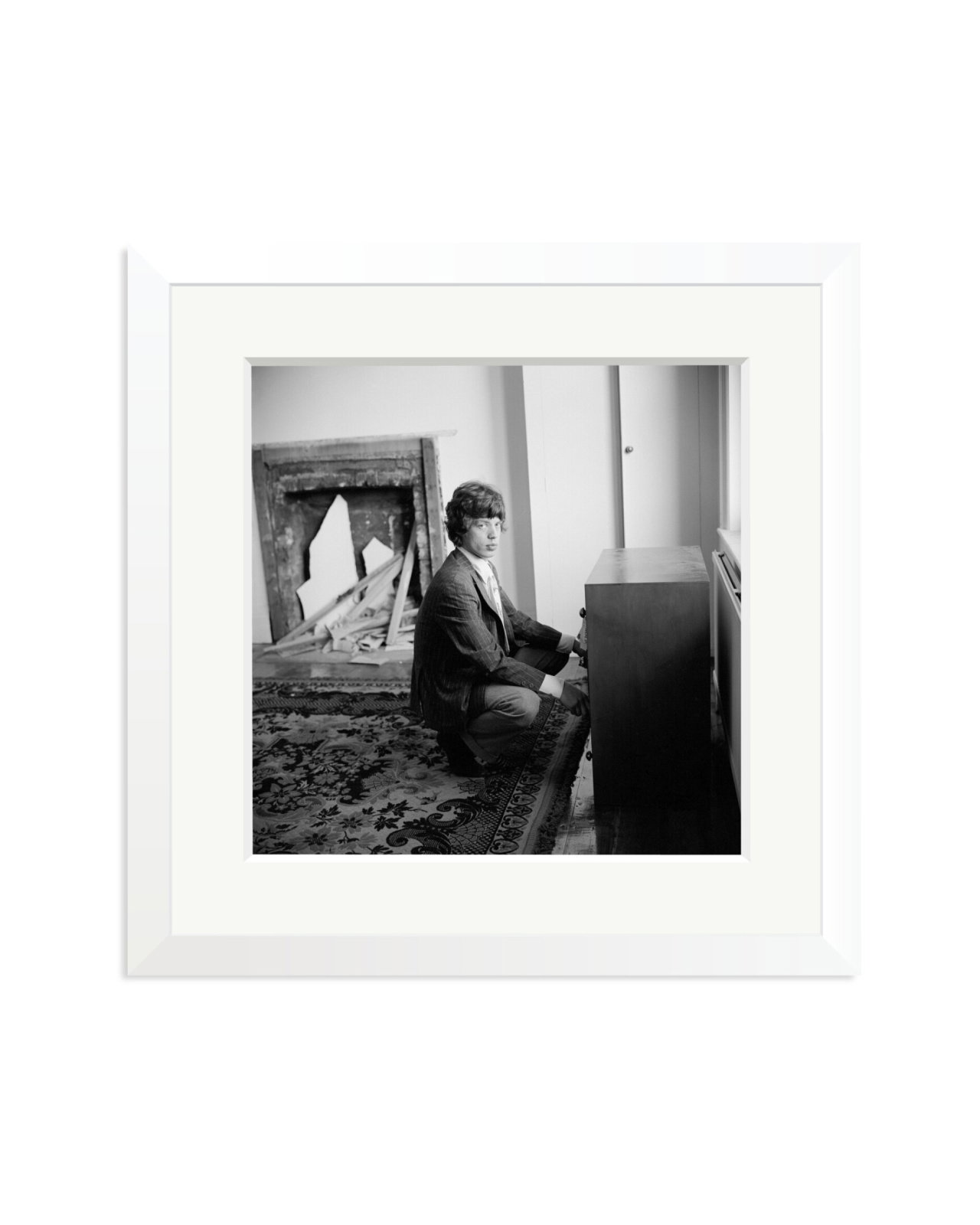 Mick Jagger at Home, 1966 White / Medium