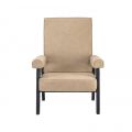 Milo leather armchair beige nubuck high