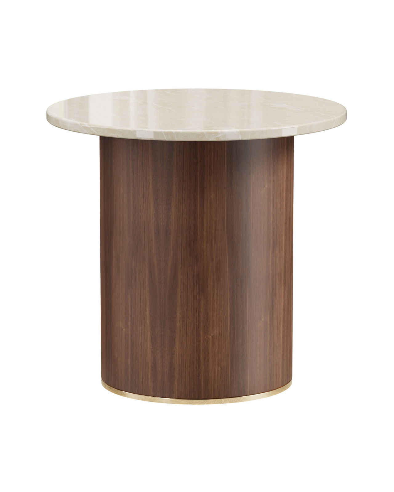 Delano sidebord rund valnød beige