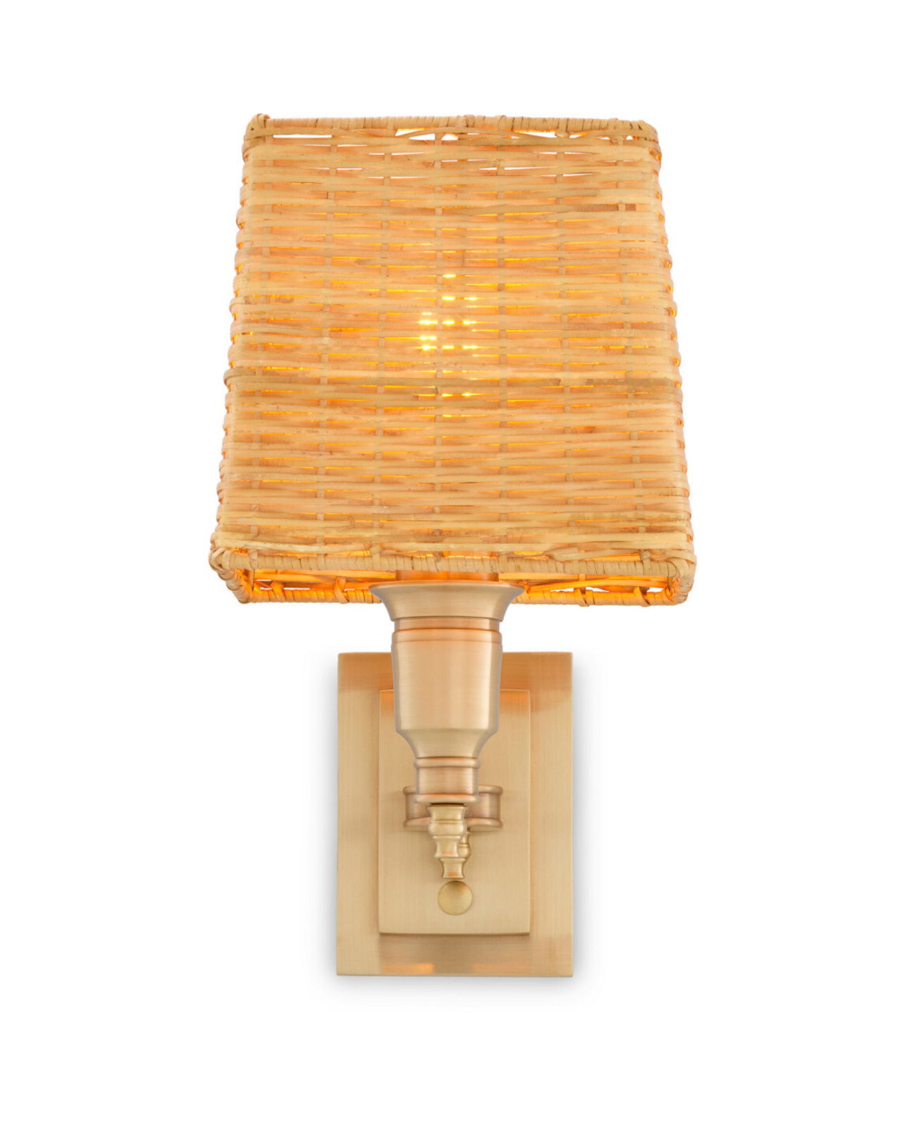Wall Lamp Lexington Single Brass/Rattan