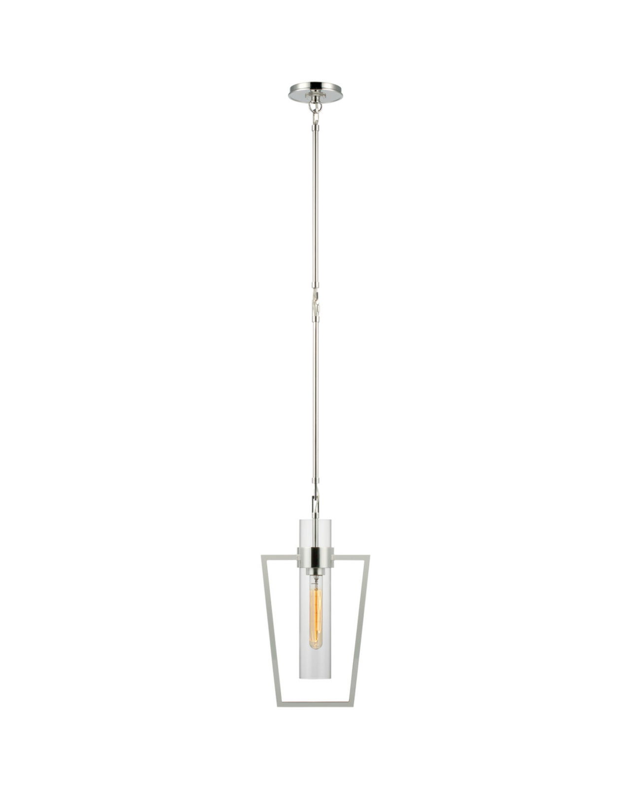 Presidio Petite Caged Pendant Polished Nickel/Clear