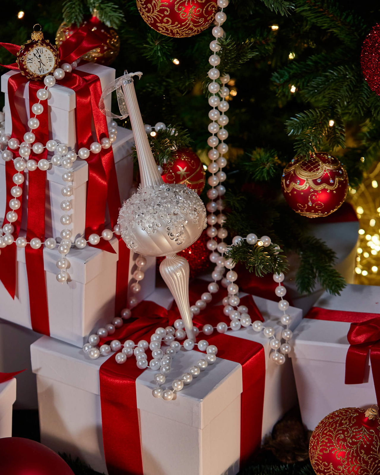 Wallace julgransdekoration vit