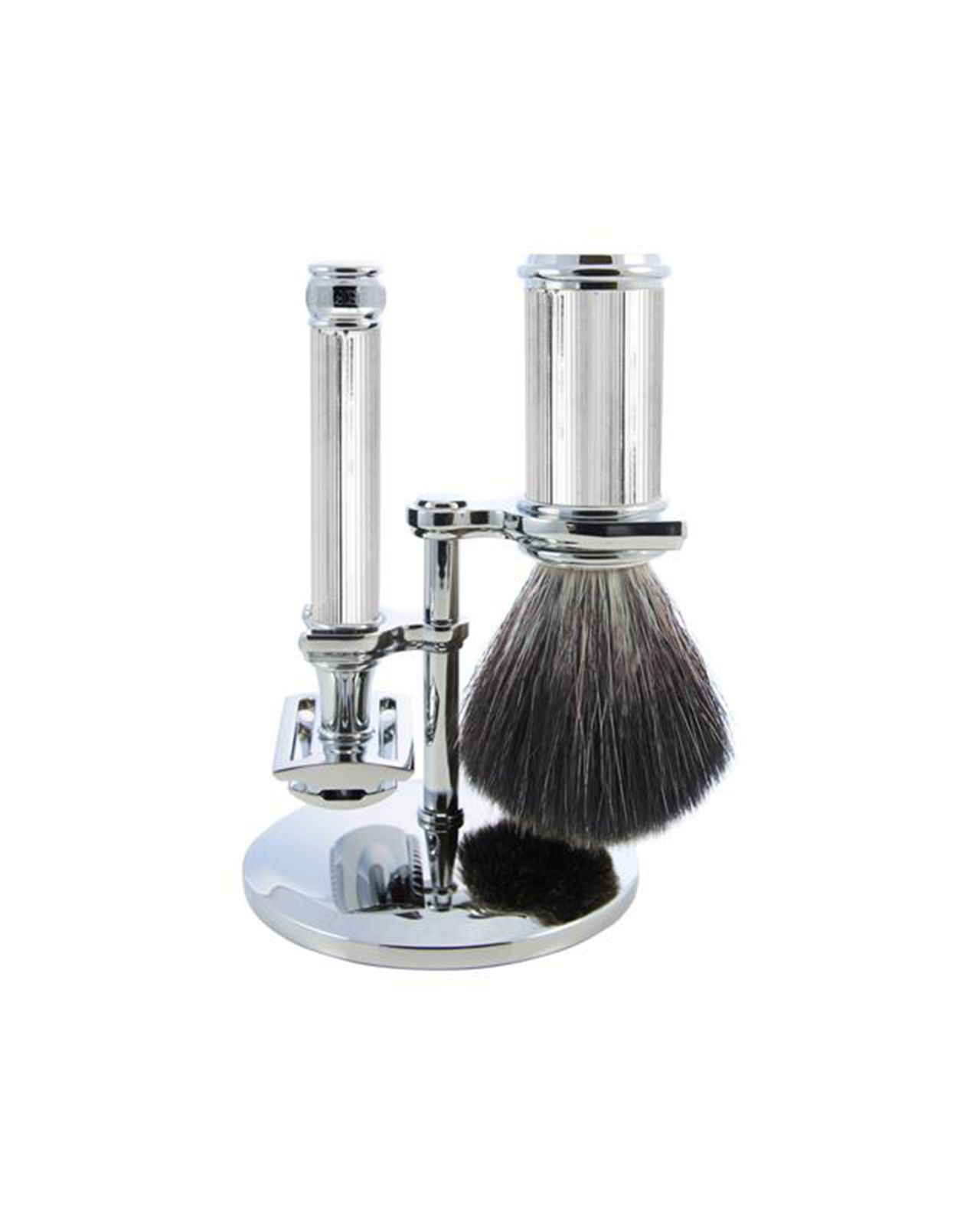 Edwin Jagger ‘Nickel’ 3-part shaving set