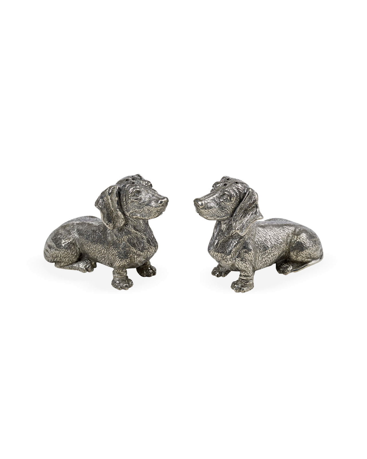 Dachshund Salt/Pepper Shakers Pewter