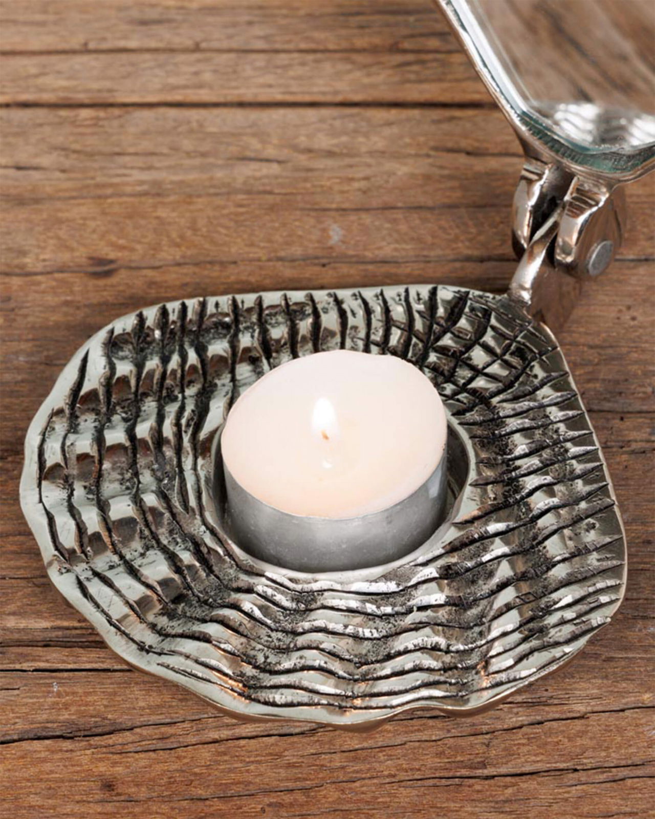 Snäcka ljushållare silver