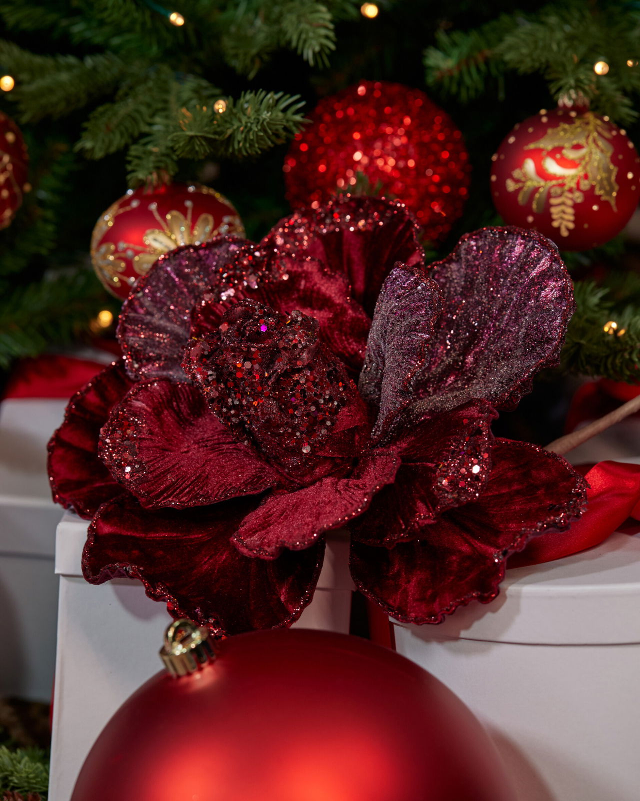 Rose Decorative Branch Burgundy