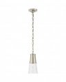 Robinson Small Pendant Polished Nickel/Seeded Glass