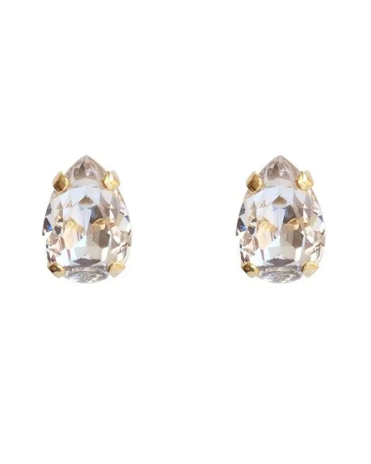 Petite Drop Stud Earrings Crystal