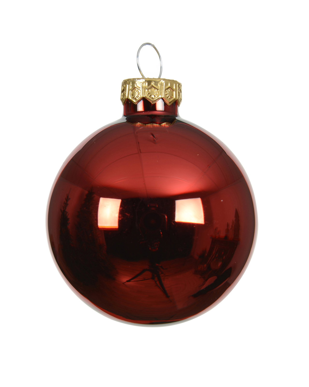 Cecilia red Christmas bauble