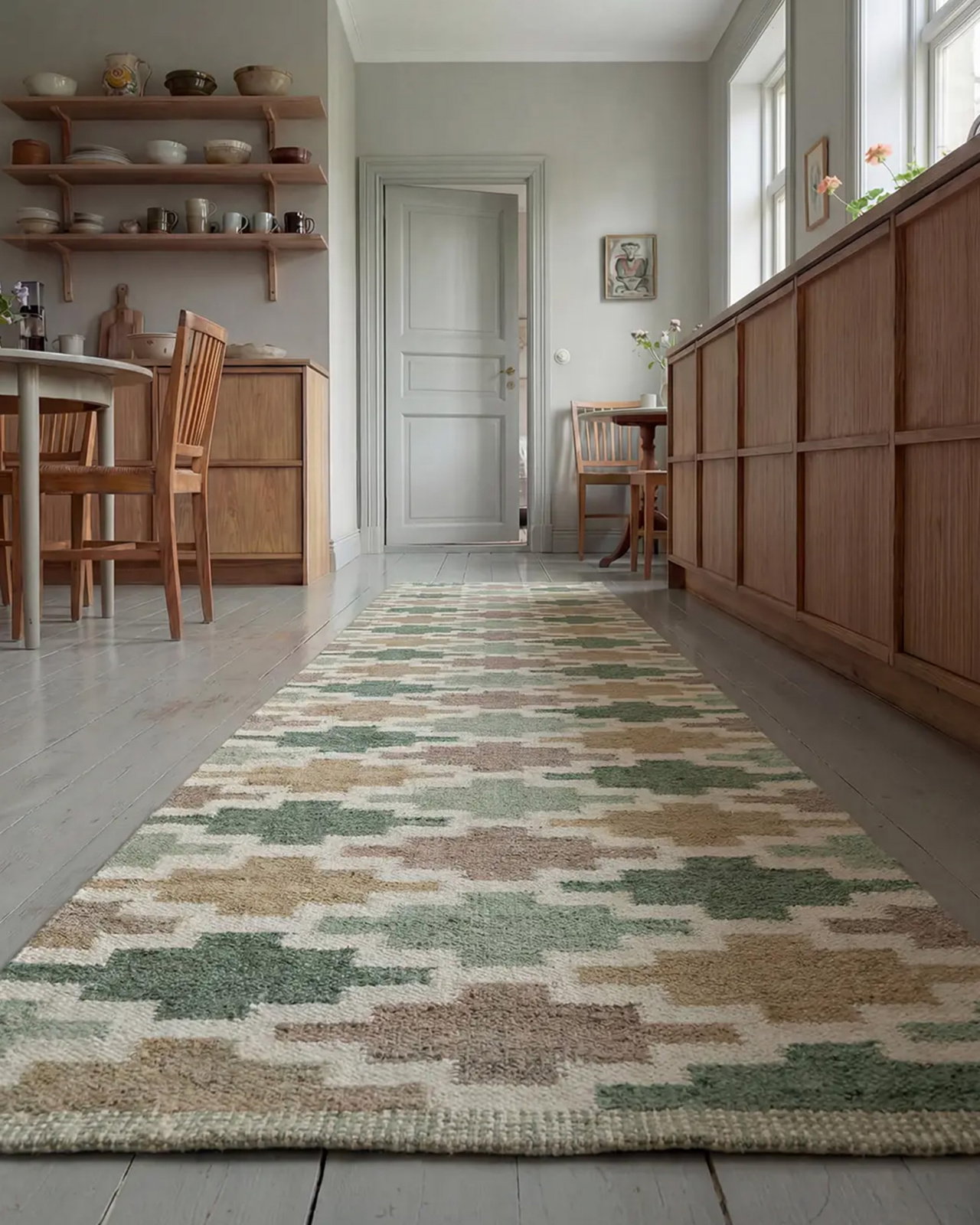 Teppich Korsnäs grünbeige