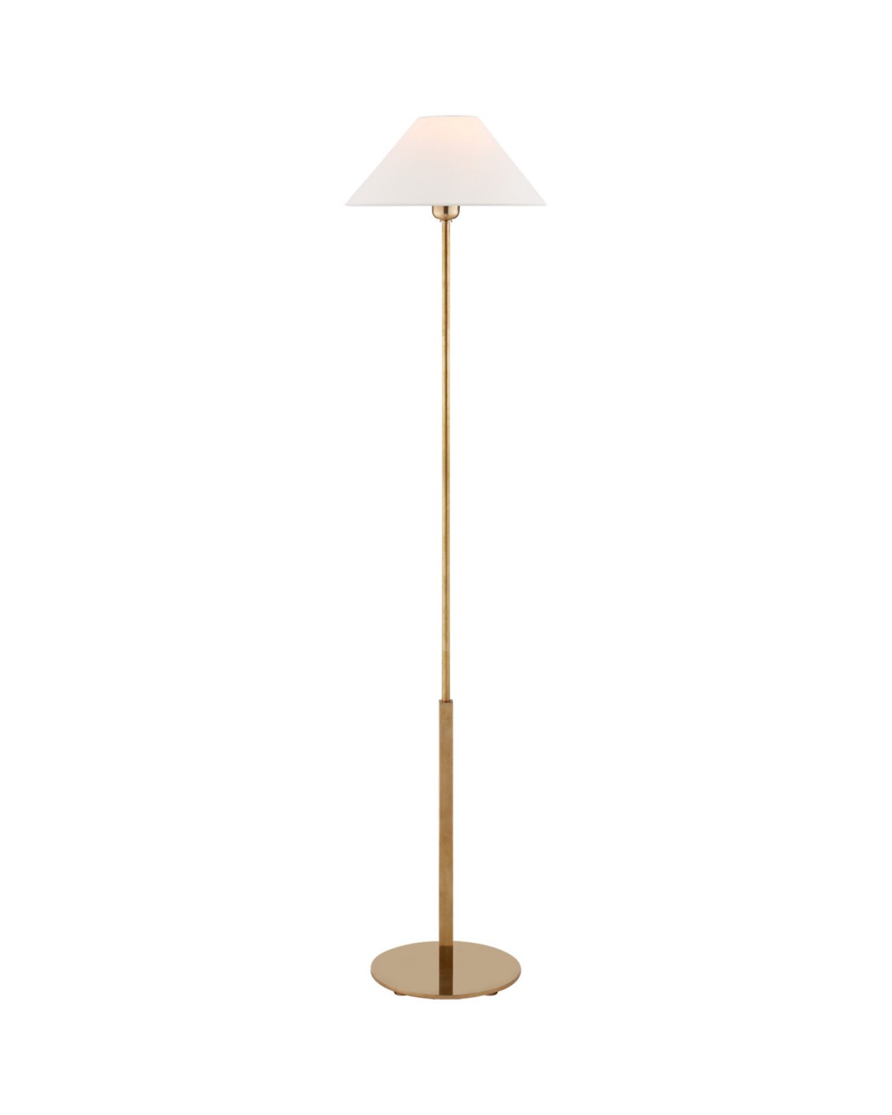 Hackney Floor Lamp Antique Brass/Linen