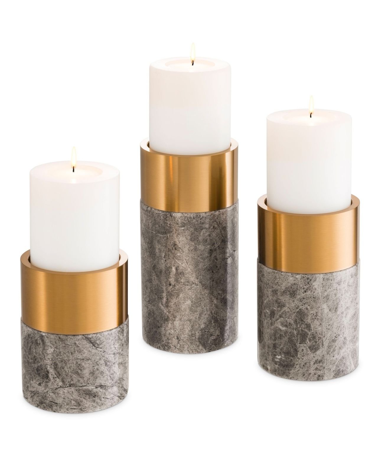 Sierra candle holder grey/brass