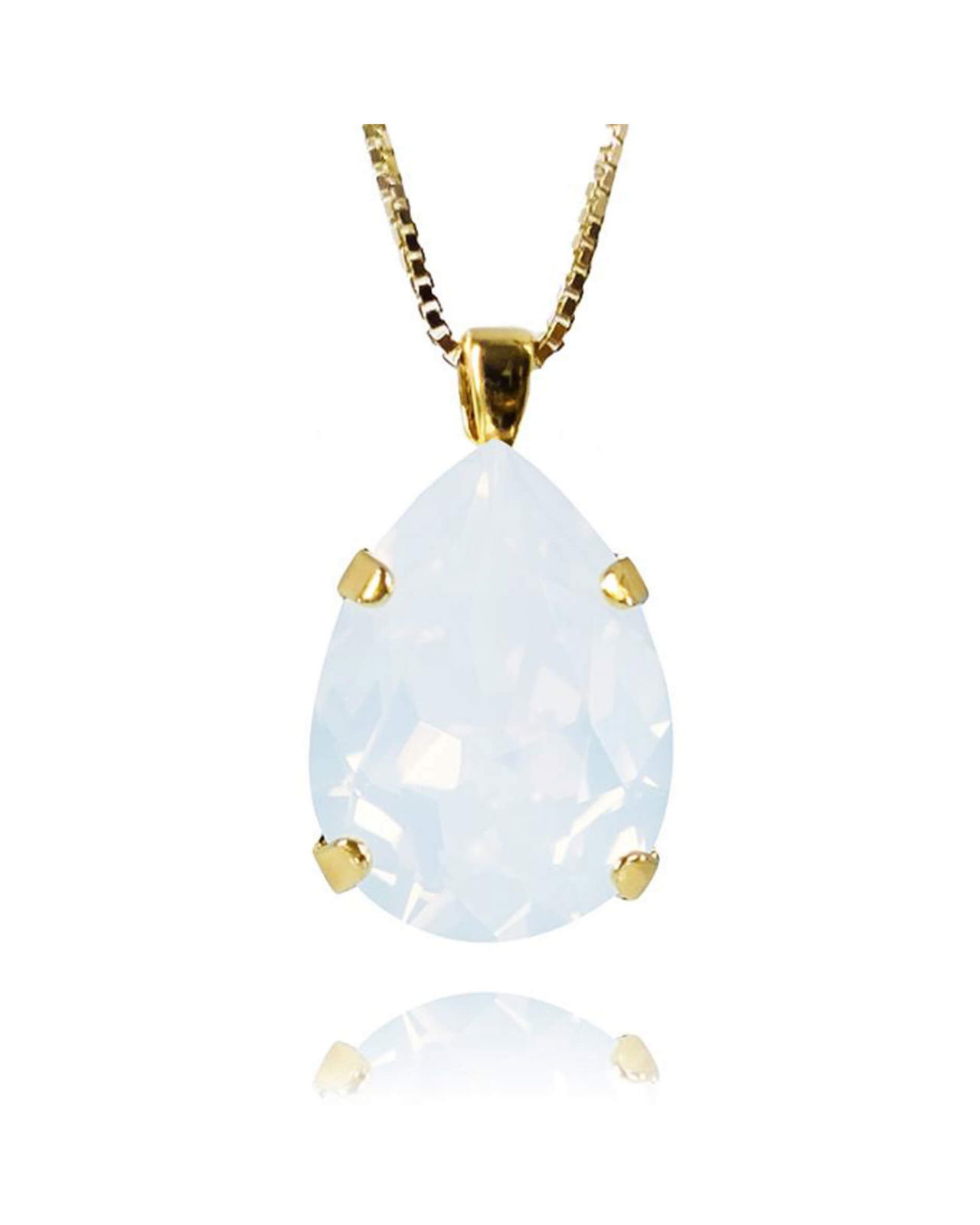 Mini Drop halsband white opal
