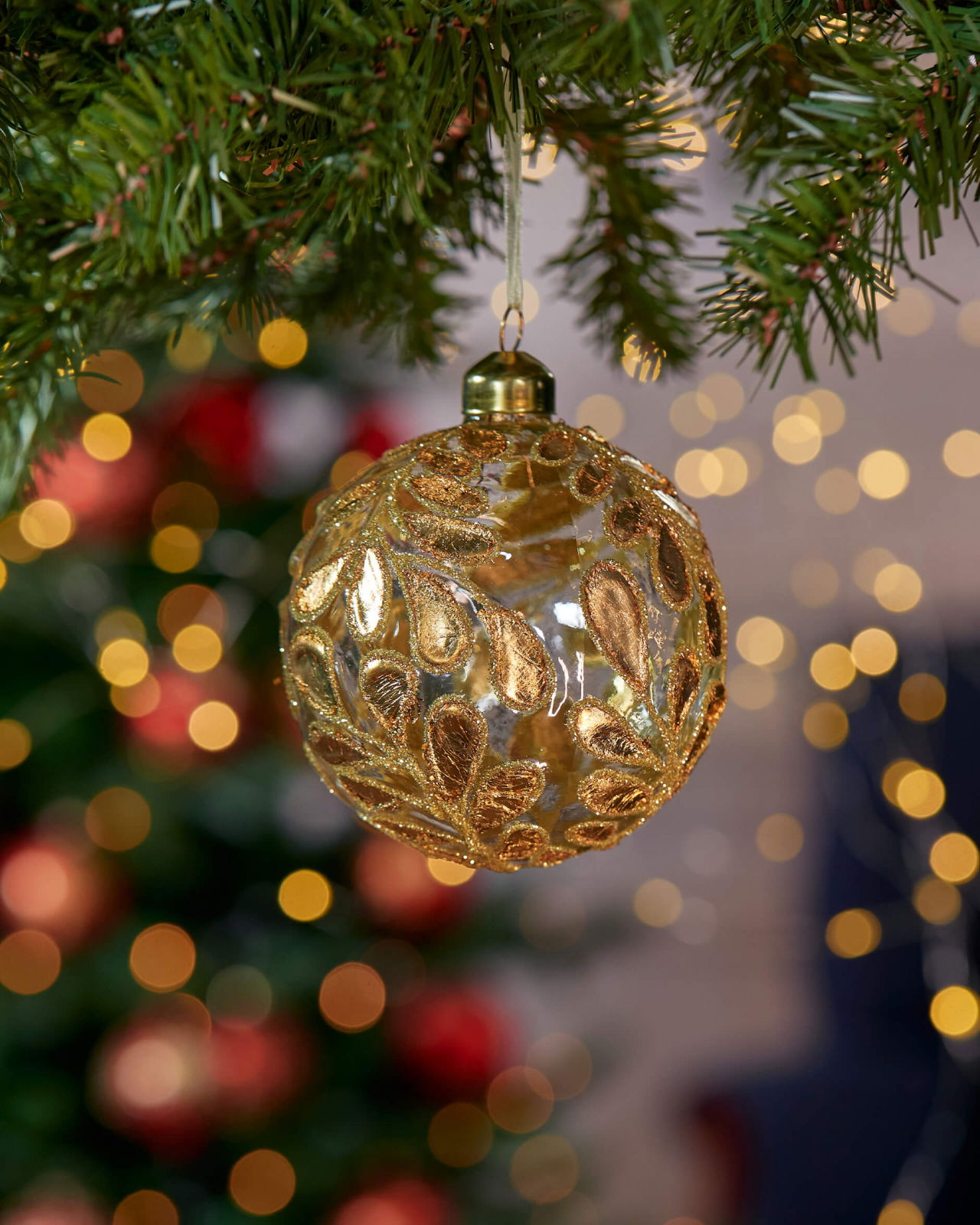 Golden Leaves julkula guld 2-pack 10cm